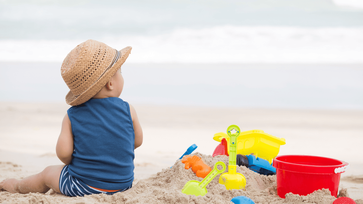 12 month old baby boy at the beach