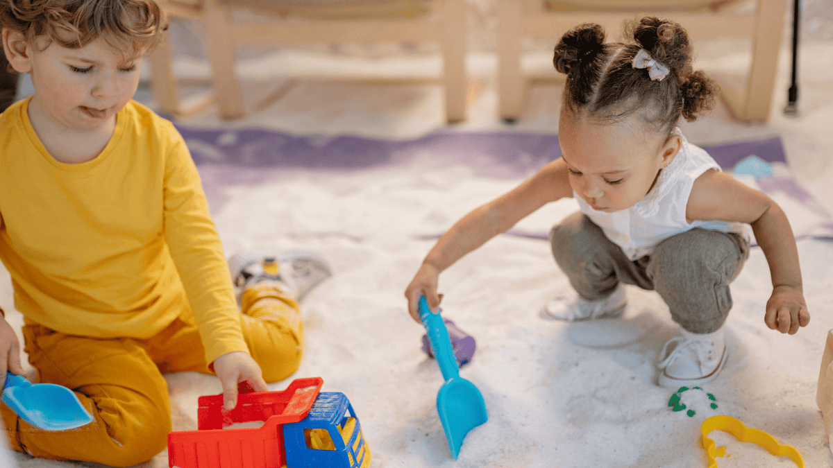 18 month old baby playing