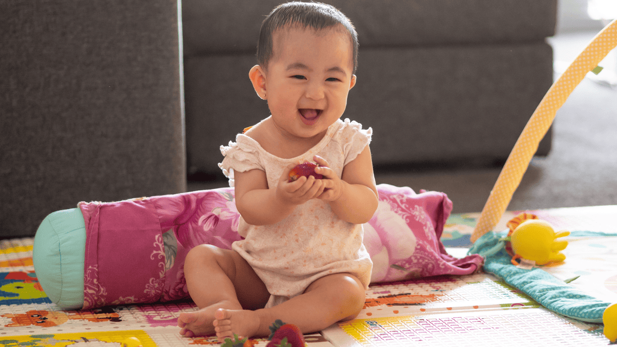 6 month old baby smiling